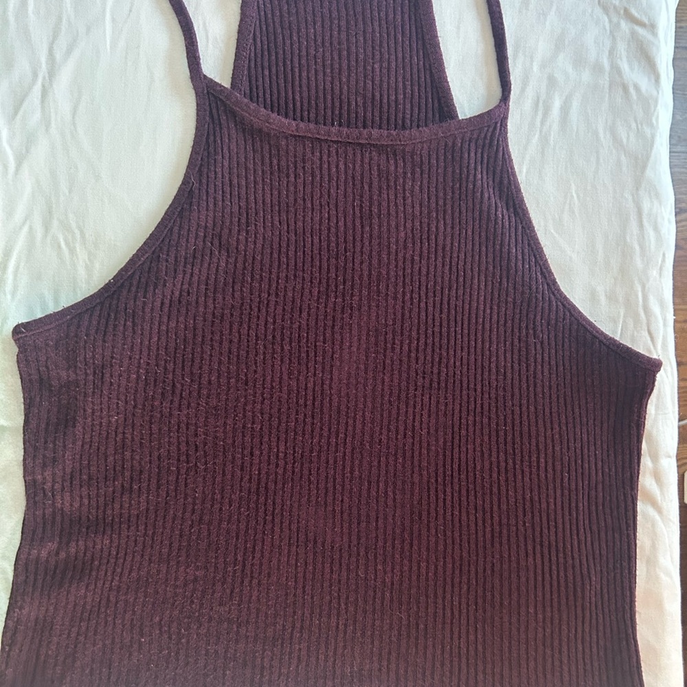 Brandy Melville Burgundy Ribbed Tank Top